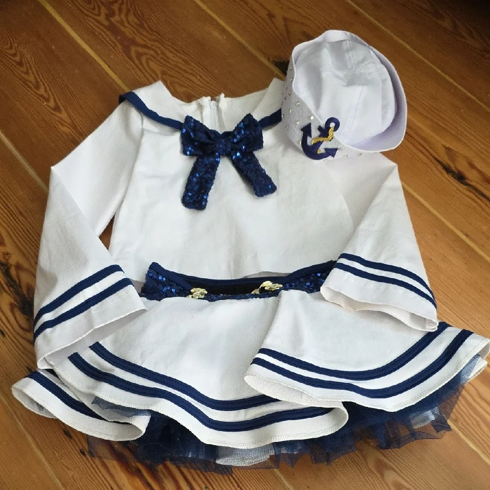 Nautical Sailor Costume for Kids - White and Blue - Picture 1 of 14